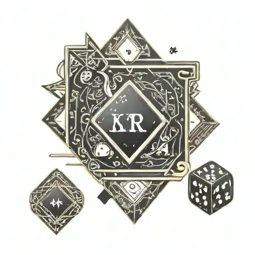 Simple Matching Gambling Tattoo For Two Guys