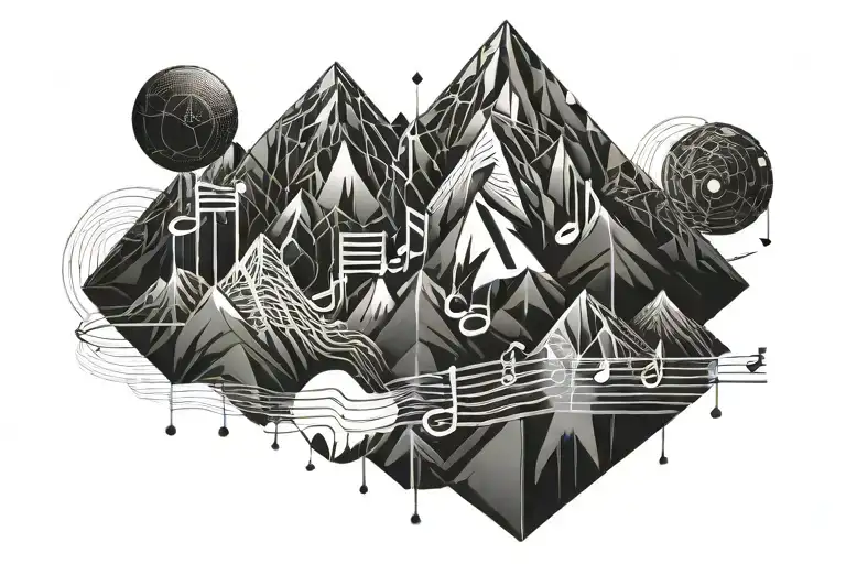 Music Notes Mountain Range