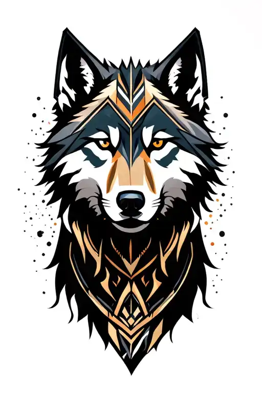 Wolf With Viking Design Elements Incorporated