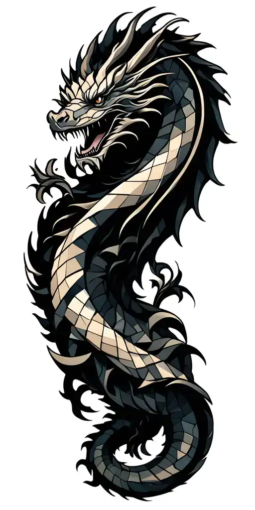 Dragon Twisted Wrapped Around Arm