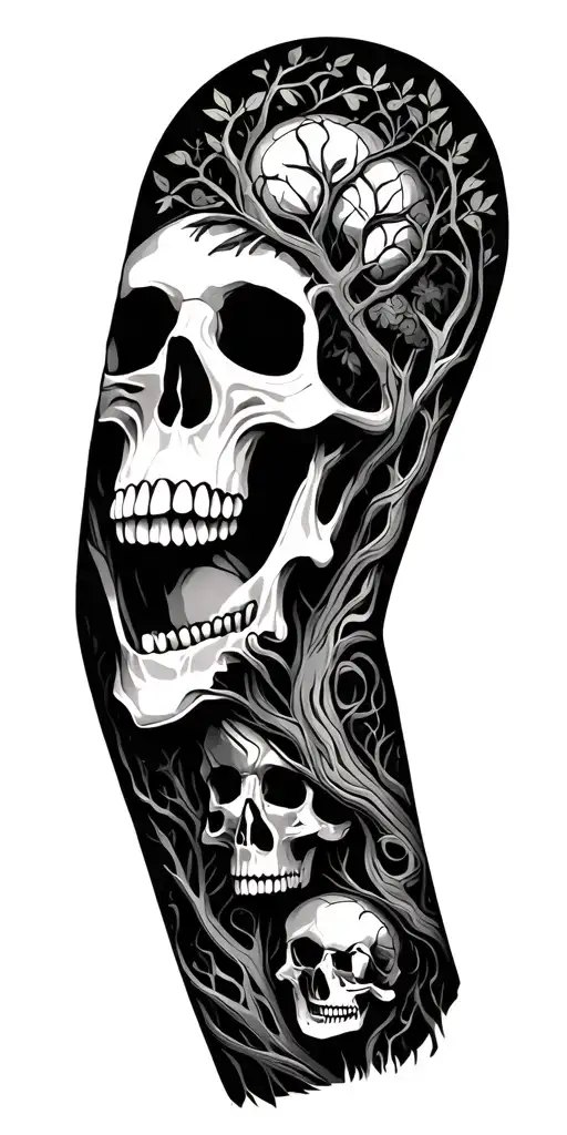 Trees Skulls Leaning And Forming