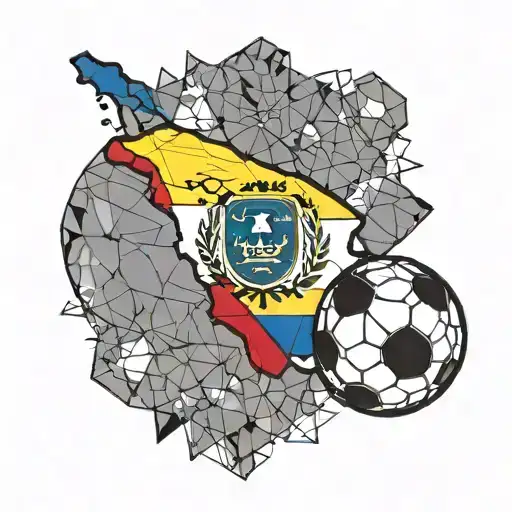 Flag And Map Of Colombia And Football