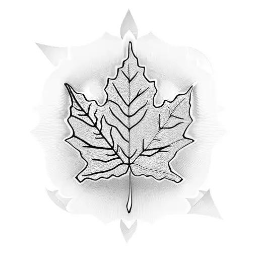 Sunset And Moonrise Within Maple Leaf