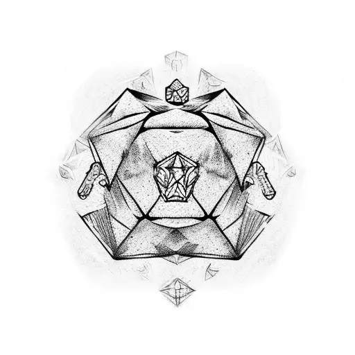 D&d Dice With Dog Paw Print