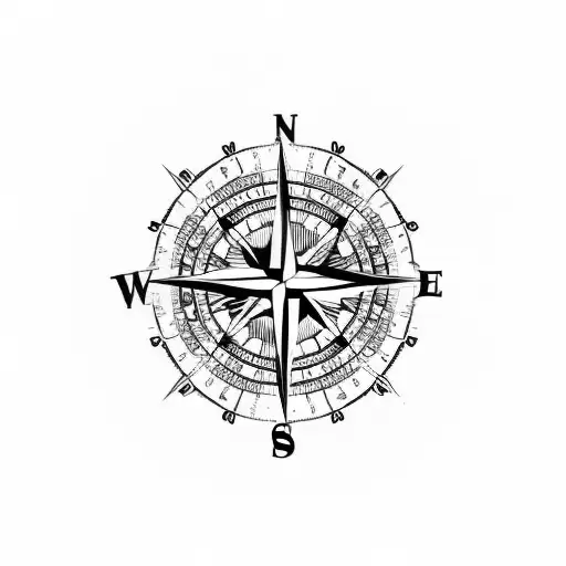 Compass With A Burning Cross