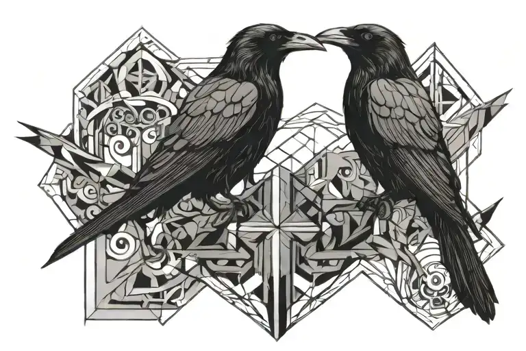 Create A Tattoo With A Raven Pecking At A Soldier's Brain