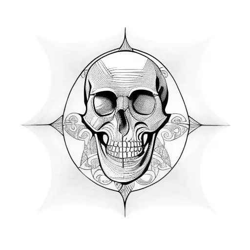 Stoic Hourglass With Skull