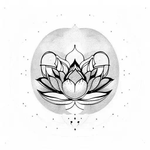 Lotus Flower And Moon Cycle And Yoga