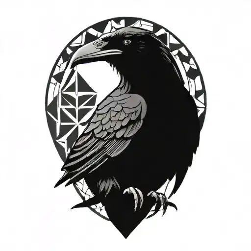 Gothic Raven Perched On Top