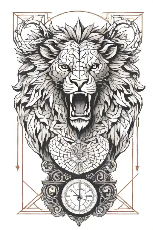 Red Lion Head Biting The Scales Of Justice