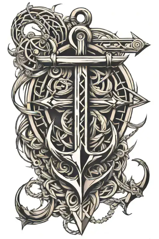 Shin Tattoo Anchor