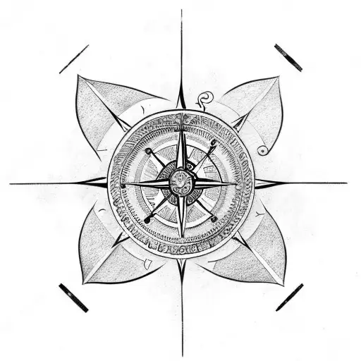 Viking Compass With A Snow Theme