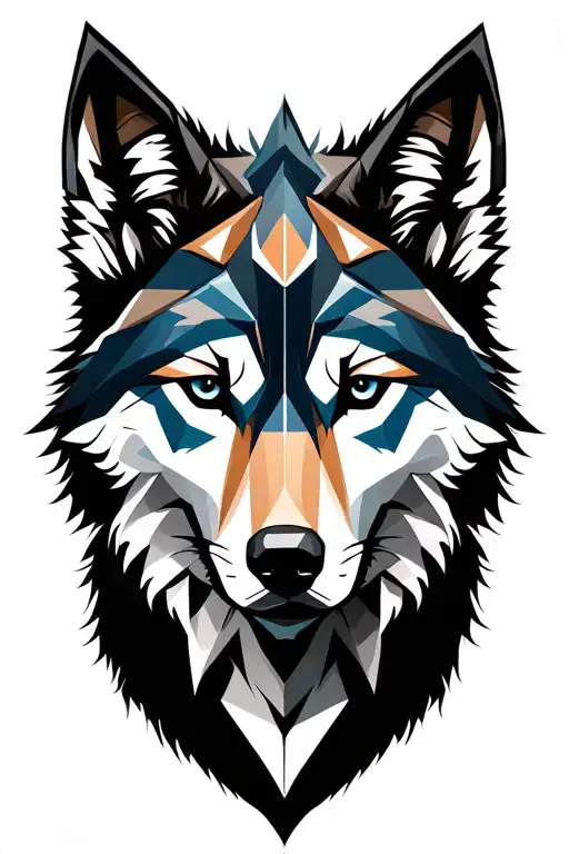 Geometric Wolf Face