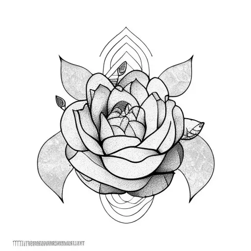 Single Line Illustration With Magnolia Flower On Thigh For Men