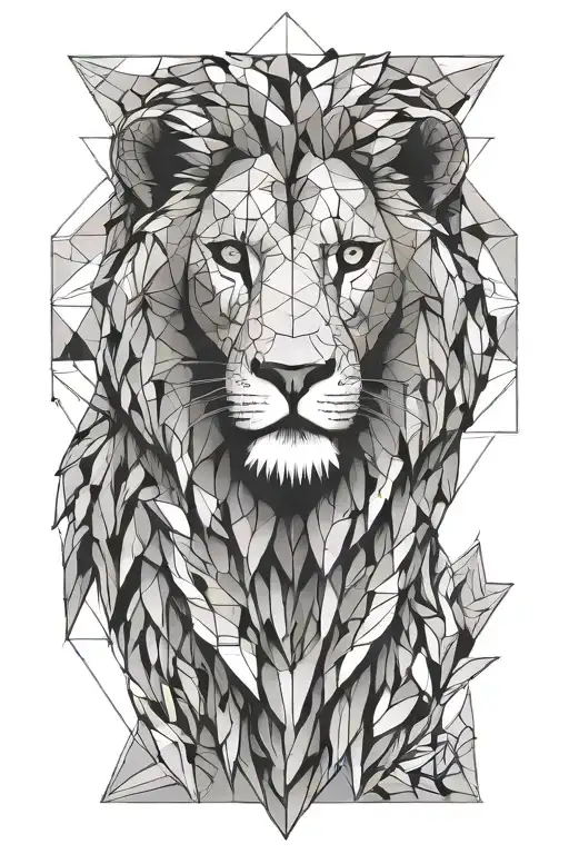 Half Lion Face And Half Alpine Chamois Face From The Front