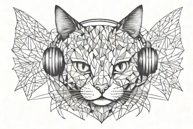 Adventurous Cat Wearing Headphones