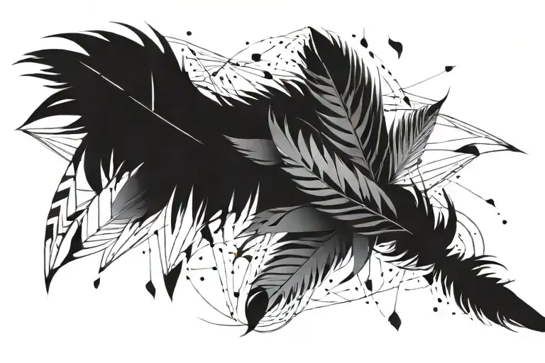Feathers Falling Throug Space
