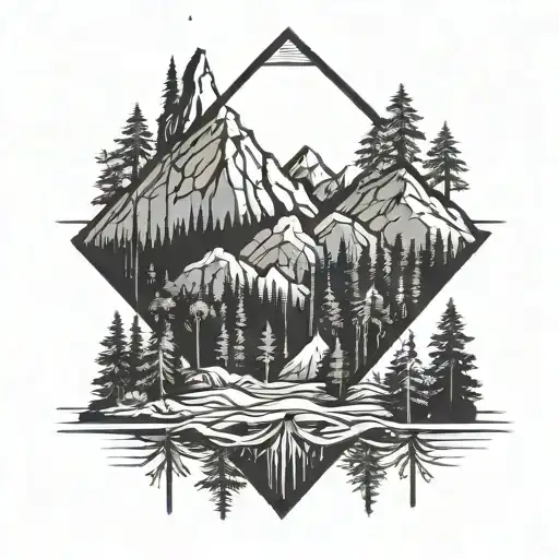 Forest With Mountains