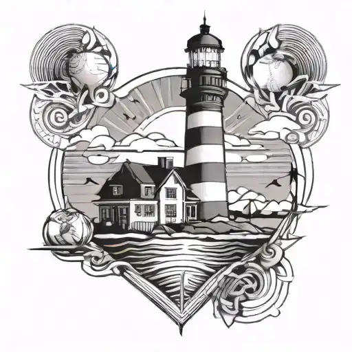 Lighthouse And Baseball Theme