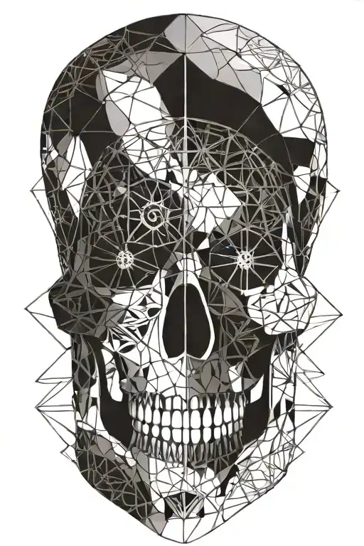 Skull And Third Eye Symbol Integrated