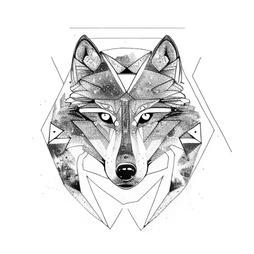 Abstract Wolf Face Single Color