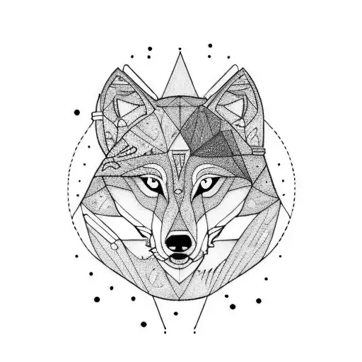 A Guitar And A Film Camera Merging To Create A Wolf's Face