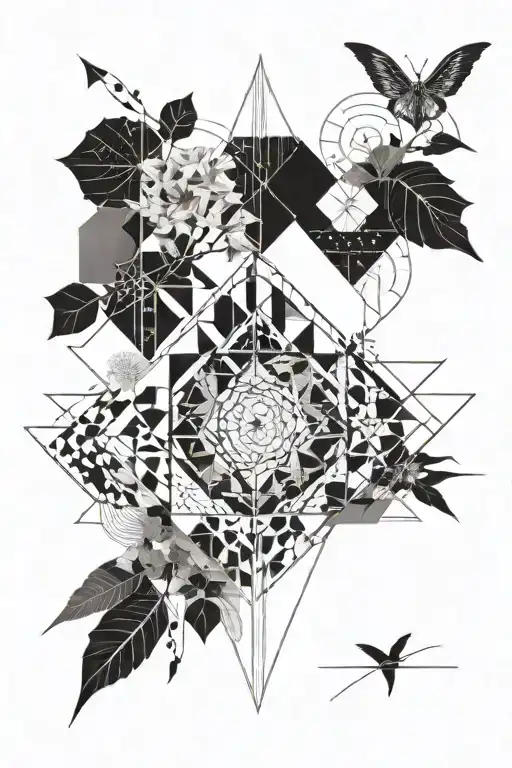 Abstract Natural Scene With Symbols