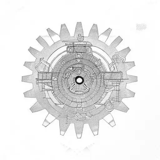 Steampunk Gears With Complex Geometric Shapes In Background