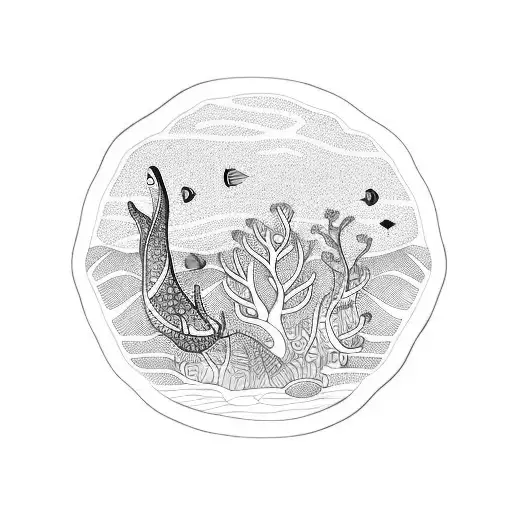 Ocean Animals And Trees Pattern