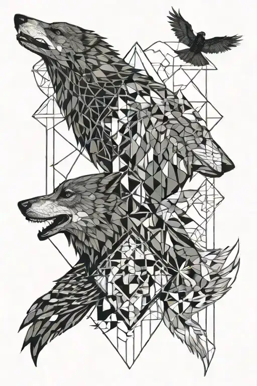 Wolf And A Raven