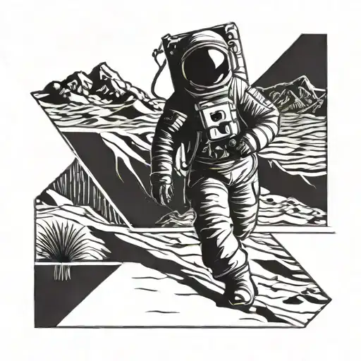 Astronaut Walking In The Desert