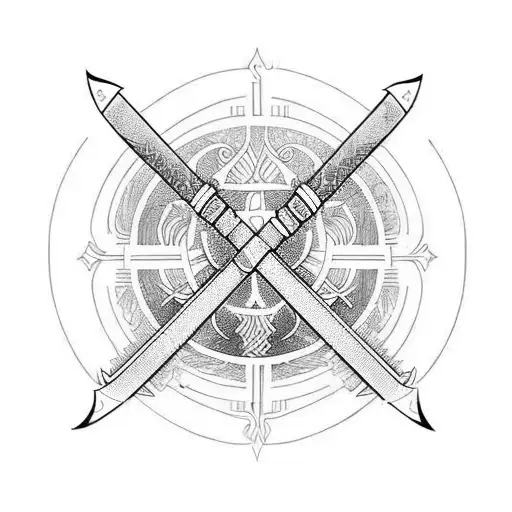 Japanese Sword With Flames