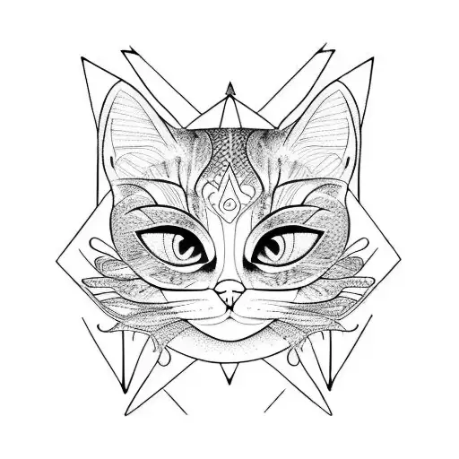 Cat Face With Snake Body Above It