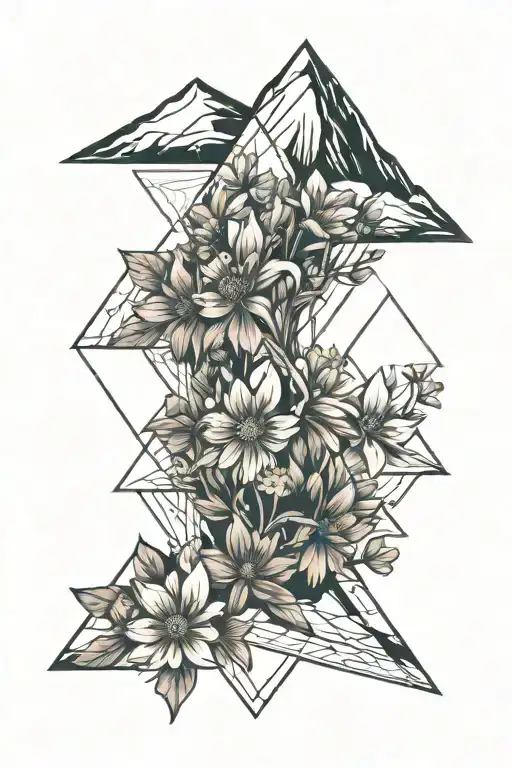 Mountain With Cosmos Flowers Wrapping