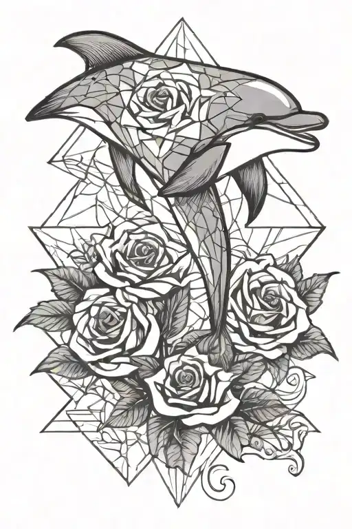 Dolphin And Rose