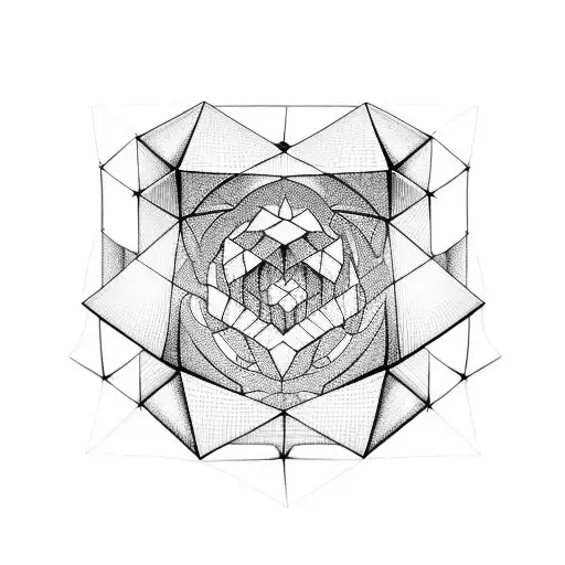 3D Cube With A Vortex Going In From The Bottom Amd Out On The Top