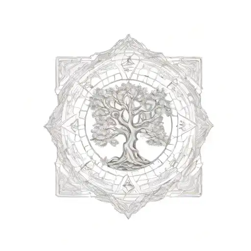 Draw A Sigil Tattoo From The Letters S M With Cypress Tree