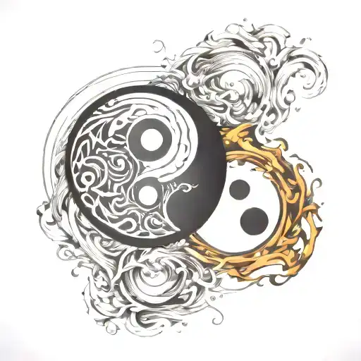 Melting Yin Yang Symbol
