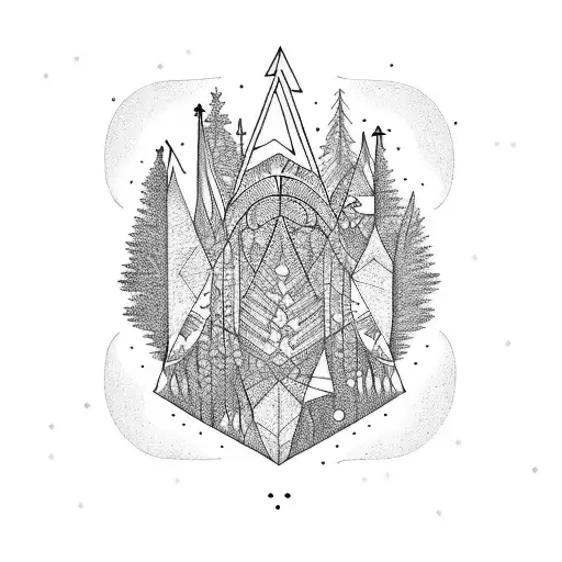 Mathematics Dark Night Forest