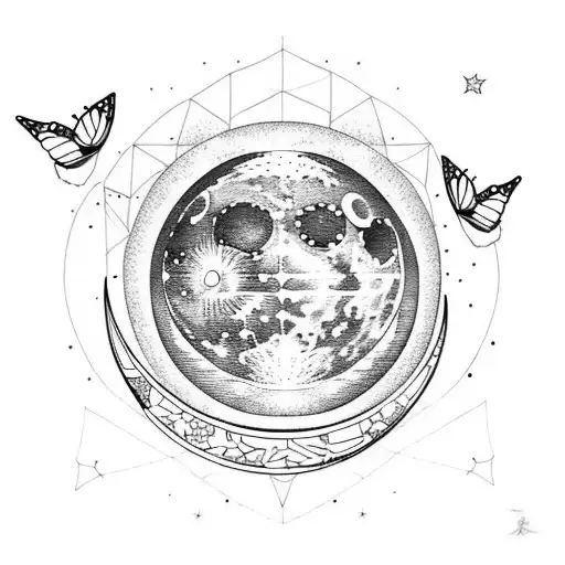 Moon With Butterfly