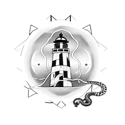 Lighthouse With Snake And Money Falling