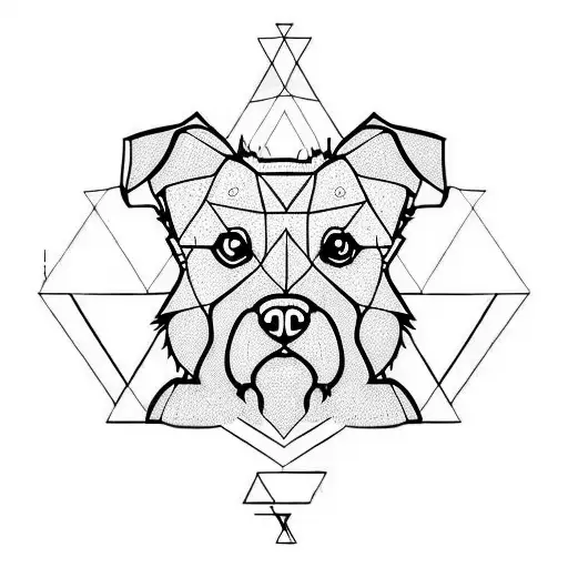 Very Minimalistic Geometric Scottish Terrior Dog