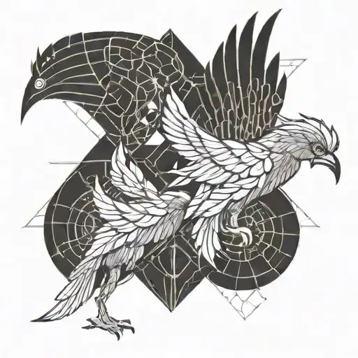 Two Baby Pheonix Morphing Into Pisces And Scorpio Zodiac Sign