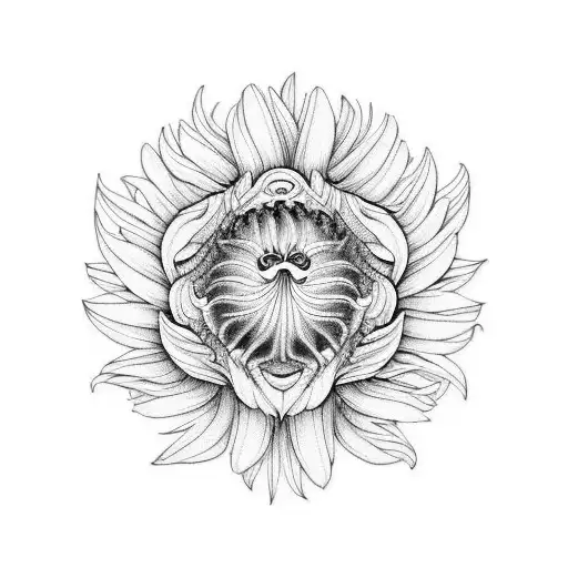 Dafodil And Chrysanthemum Floral With Medusa Head