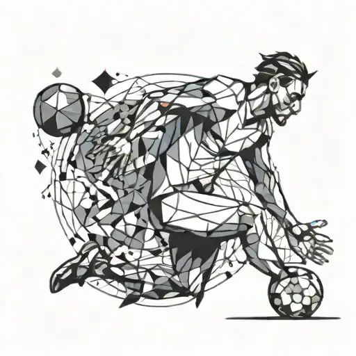 Football Player Surrounded My Music Notes