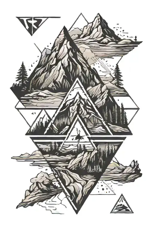 Triangle With Mountains Inside
