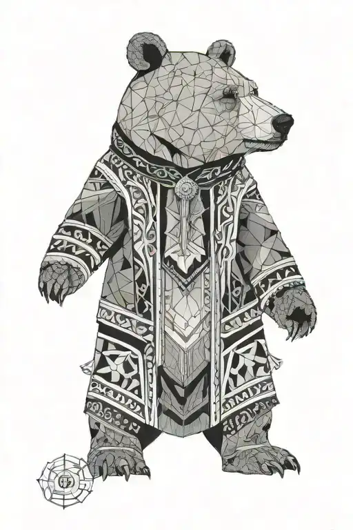 Full Body Shot Of A Bear Wearing Traditional Clothes Of A Miller
