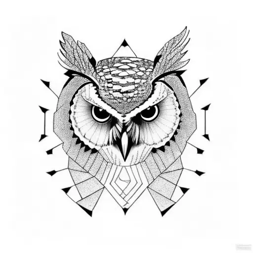 Owl Geometric And Realistic Masculine
