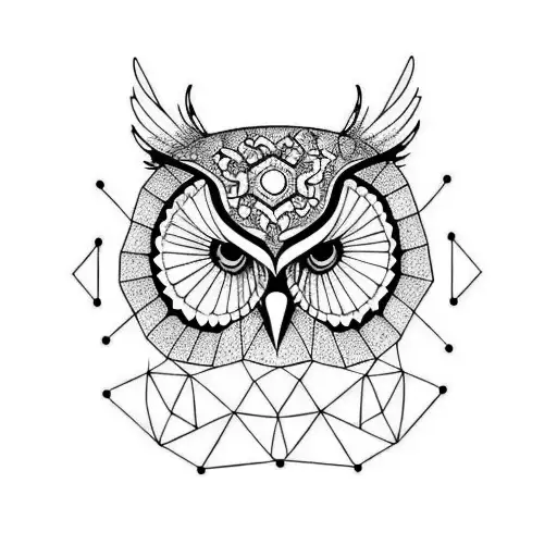 Owl Geometric And Realistic Masculine