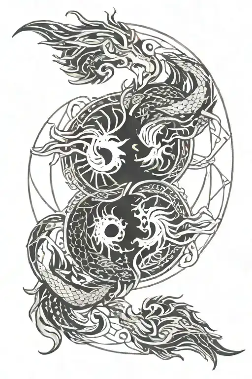 Dragon And Phoenix Ying Yang